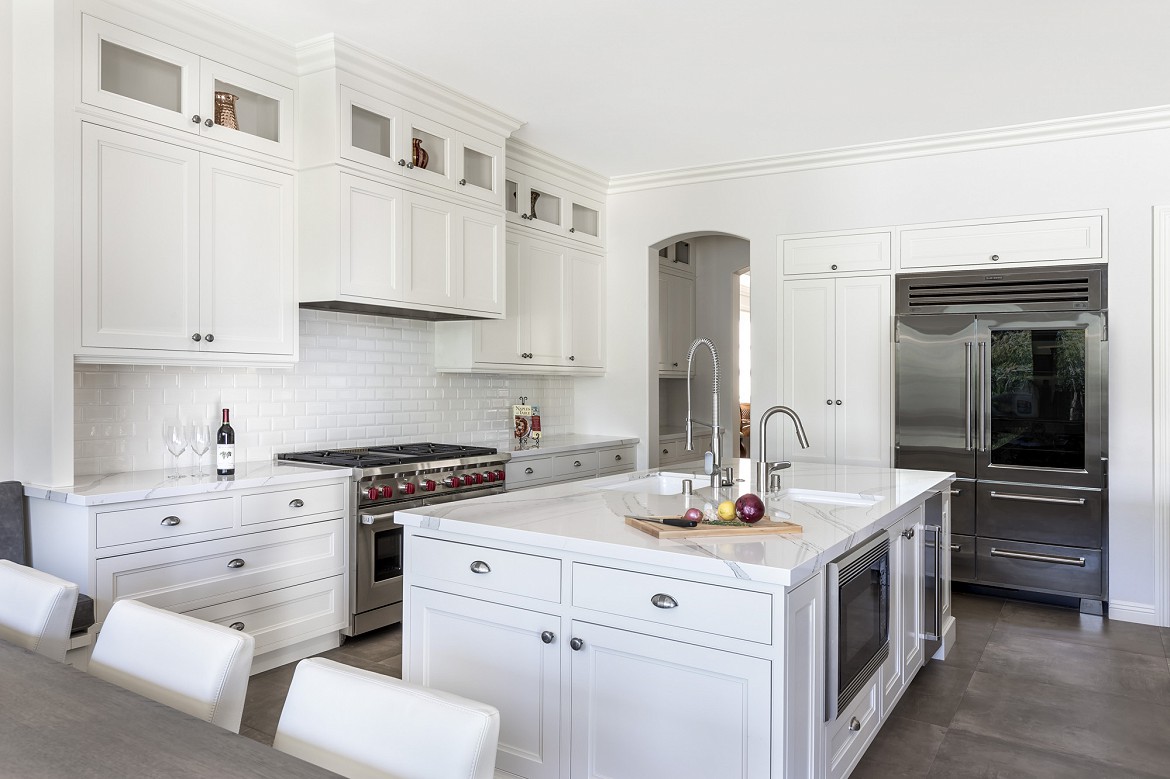 This exquisite kitchen features custom cabinetry by Crystal Cabinets.